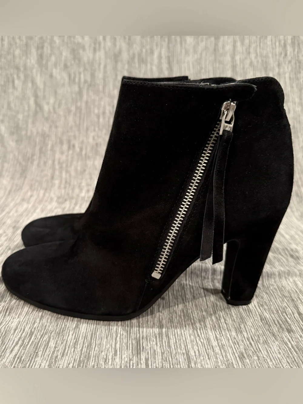 Sam Edelman Black Suede Ankle Booties with Side Zip